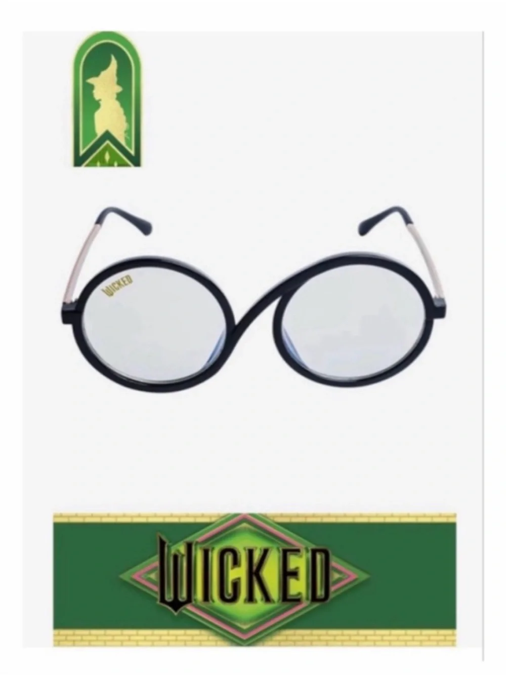 Wicked Women's Round Black Fashion Glasses-Official Elphaba Fun Glasses👓